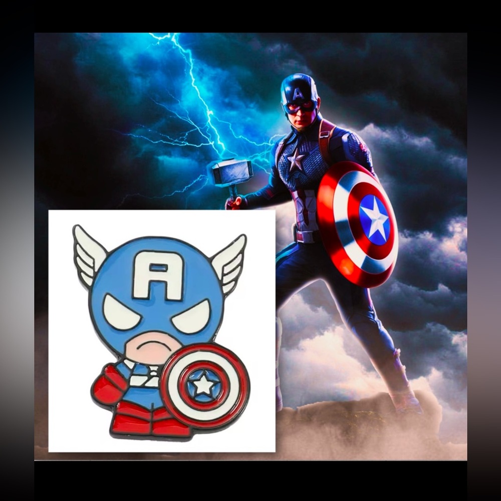 $2 MOVIE STAINLESS STEEL AND ENAMEL BROOCH PIN. NEW. $2 WITH ANY $10 ORDER OR MO